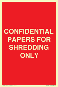 CONFIDENTIAL PAPERS FOR SHREDDING ONLY